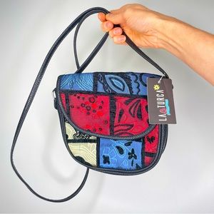 Faux Leather Patchwork Crossbody Shoulder Bag